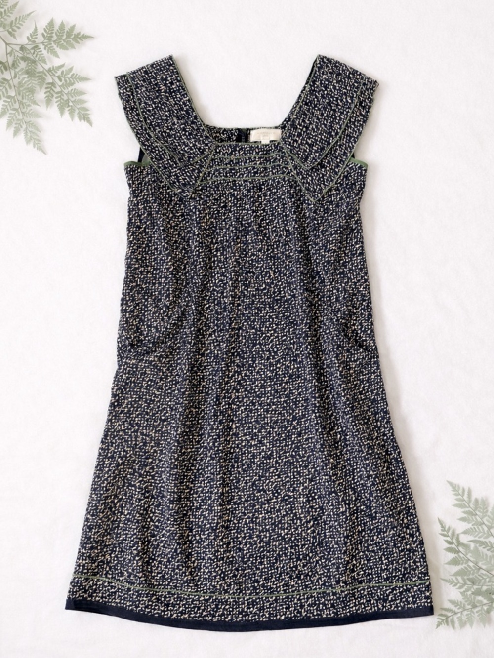 Moulinette Soeurs Anthro Dress Black Print Pockets Shift Size 8